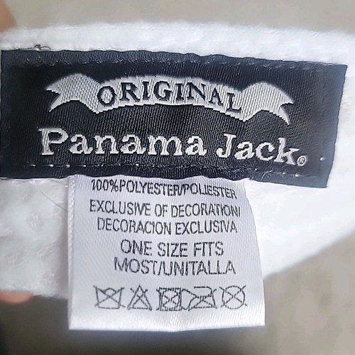 Cappello Berretto Panama Jack Visiera Bianco Regolabile Twill Logo Scritta - Foto 9 di 10