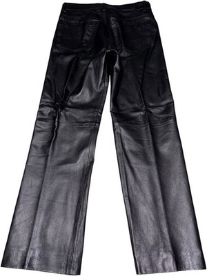 2000s diesel lether gimmick pants 本革 y2k 31 Diesel Industries Pelle Leather Pants Lined Motorcycle Emo