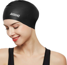 Gorros de silicona para natacion de adultos con pelo largo impermeables y hoy