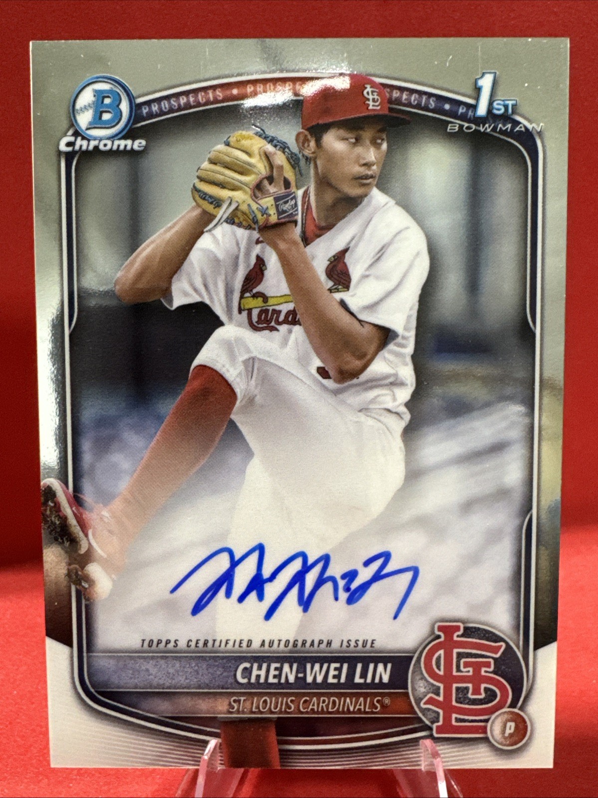 2025 BOWMAN CHROME 1ST AUTOGRAPH💥CHEN-WEI LIN💥CARDINALS⚾️CPA-CL