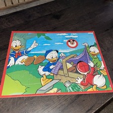 Vintage Walt Disney Jaymar Puzzle Huey Louie Dewey Donald Picnic 12.75x9.75  