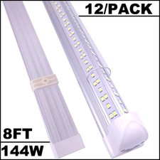 T8 8 FT LED Tube Light Bulb 144w 8Foot LED Shop Light Fixture 6500K 18000lm 12 P