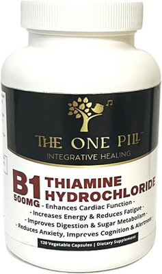 Vitamine B1 Thiamine Hydrochloride, Thiamine Hcl, 500Mg-120 Capsules,Vegan,No...