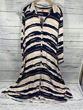 Principles Midi Dress Size 20 Blue & Pink Tie Dye 100% Viscose Shirt Style NEW