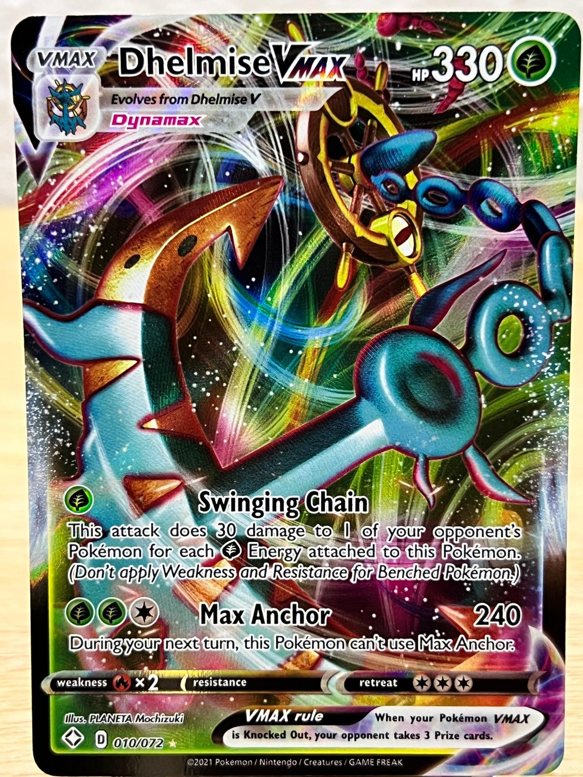 Shining Fates Dhelmise VMAX 010/072 Holo Rare VMAX Pokemon NM/M