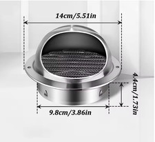 Stainless Steel Exterior Wall Air Vent Grille Round Ducting Ventilation Cover