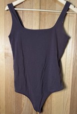 Abercombie Fitch Soft A F Collection Sleeveless Brown Bodysuit Size Large EUC