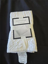 #= Charter Club Sculpted Paisley Standard Sham White 100% Cotton OEKO Tex NEW