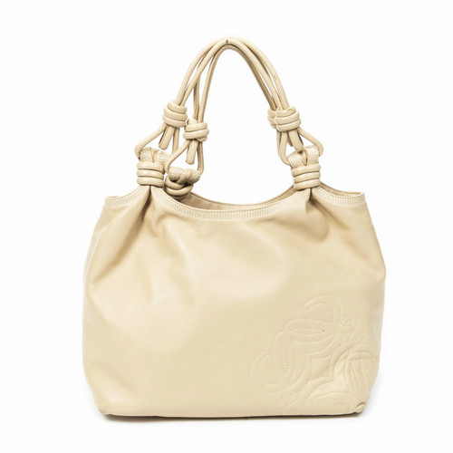 LOEWE Anagram Knot Hobo Bag Light Beige Calfskin Leather A