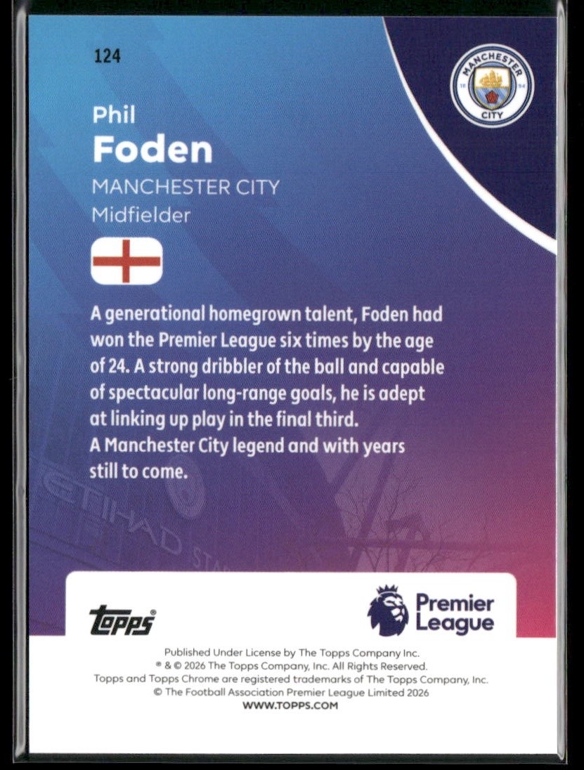 Phil Foden 2025-26 Topps Chrome Premier League #124 | eBay