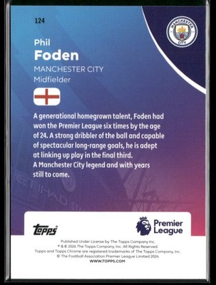 Phil Foden 2025-26 Topps Chrome Premier League #124 | eBay
