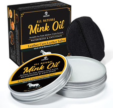 Mink Oil for Leather Boots, Leather Conditioner and Cleaner 3.52 Oz-All-Natural