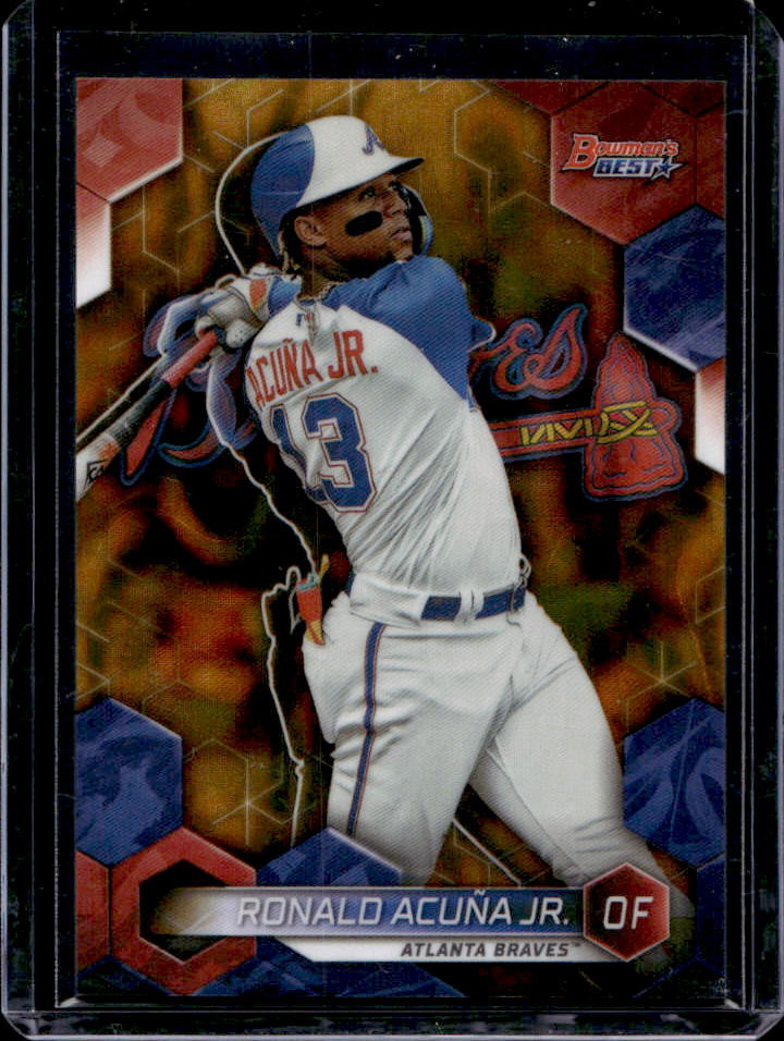 2023 Bowman's Best Ronald Acuna Jr. Gold Lava Refractor #67/75
