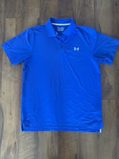 Under Armour Men's HeatGear Golf Polo Shirt Blue Size Medium