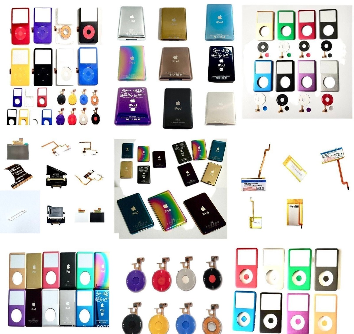 Apple iPod Classic Replacement Mod Parts Clickwheel Battery Faceplate Back LCD