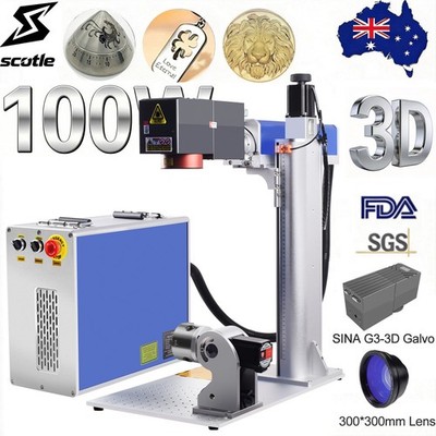 Scotle 100W 3D JPT MOPA Curved Relief Deep Engraver Fiber Laser Marking Machine