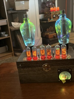 Nixie Clock IN-14 Tubes.Unique Russian Tubes. LED Lit From Behind. Subtle Simple