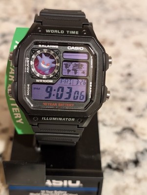 Gengar Inspired Purple Ghost Mod Casio AE1200 | World time watch | Cartoon |