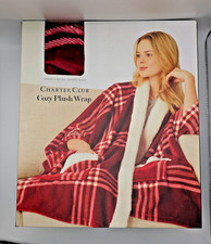 Charter Club Cozy Plush Wrap Garnet Plaid 50x70- Open Box, Never Used