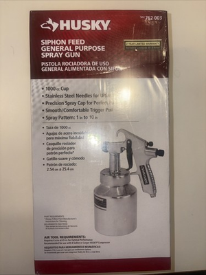 #ad HUSKY Siphon Feed General Purpose Spray Gun 762 003 NEW In Box $29.99