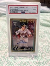 2024 Topps Chrome Update Series Auto Zack Gelof #AC-ZG Gold Wave /50 PSA 9