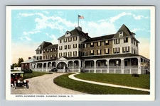 Ausable Chasm NY-New York, Ausable Chasm Hotel, Classic Auto's Vintage Postcard