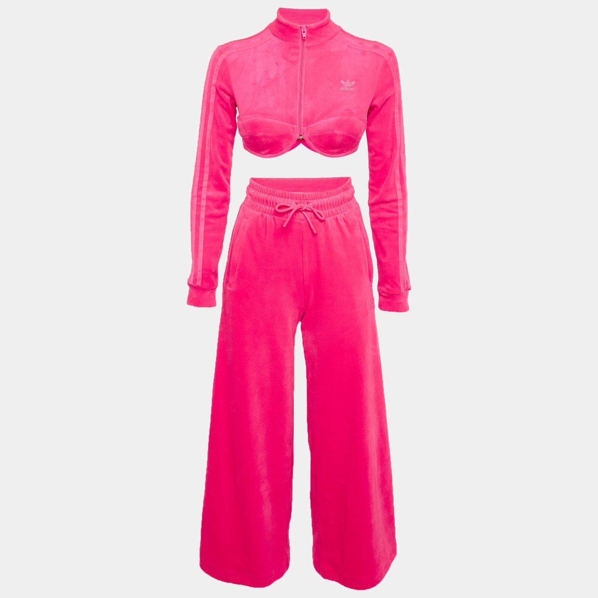 Adidas x Jeremy Scott Pink Velvet Tracksuit S | eBay
