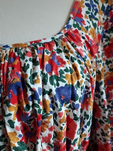 Vestido PINCH Azul Floral Algodón Solero Mangas Abullonadas Algodón Talla Grande - Imagen 5 de 14