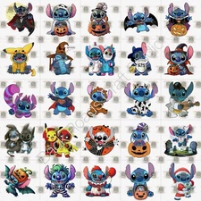 Stitch Halloween Waterslide Finger Nail Decals Instructions set of 50 Bonus