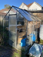 Greenhouse about 8x6’ Glass Panes and Metal Frame, Buyer to Dismantle