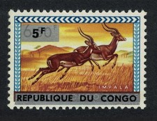 Impala Antelope Ovpt 5f DR Congo 1964 MNH SG#521