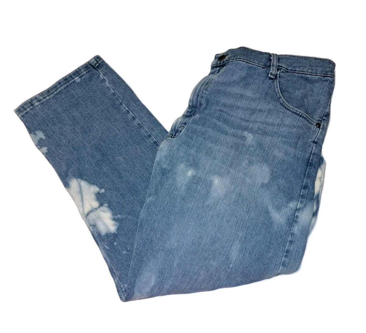 Wrangler Authentics Mens Blue Jeans 42x30 Custom Bleached