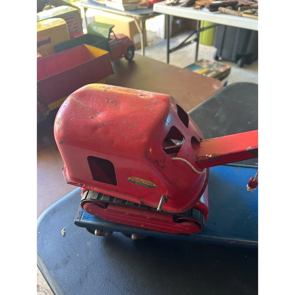 1950-е Винтажные Игрушки Tonka Грузовик Полунизкий Прицеп Прессованная Сталь Паровая Лопата - Изображение 3 из 4