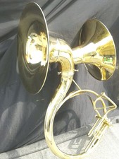 SOUSAPHONE DOUBLE BELLS (22"+17") IN GOLDEN POLISH + MOUTHPC + CASES + FREE SHIP