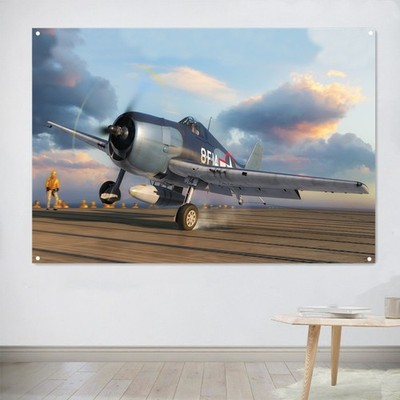 F6F-3 Hellcat Fighter Jet Poster Flag Garage Man Cave Wall Art Decor Banner