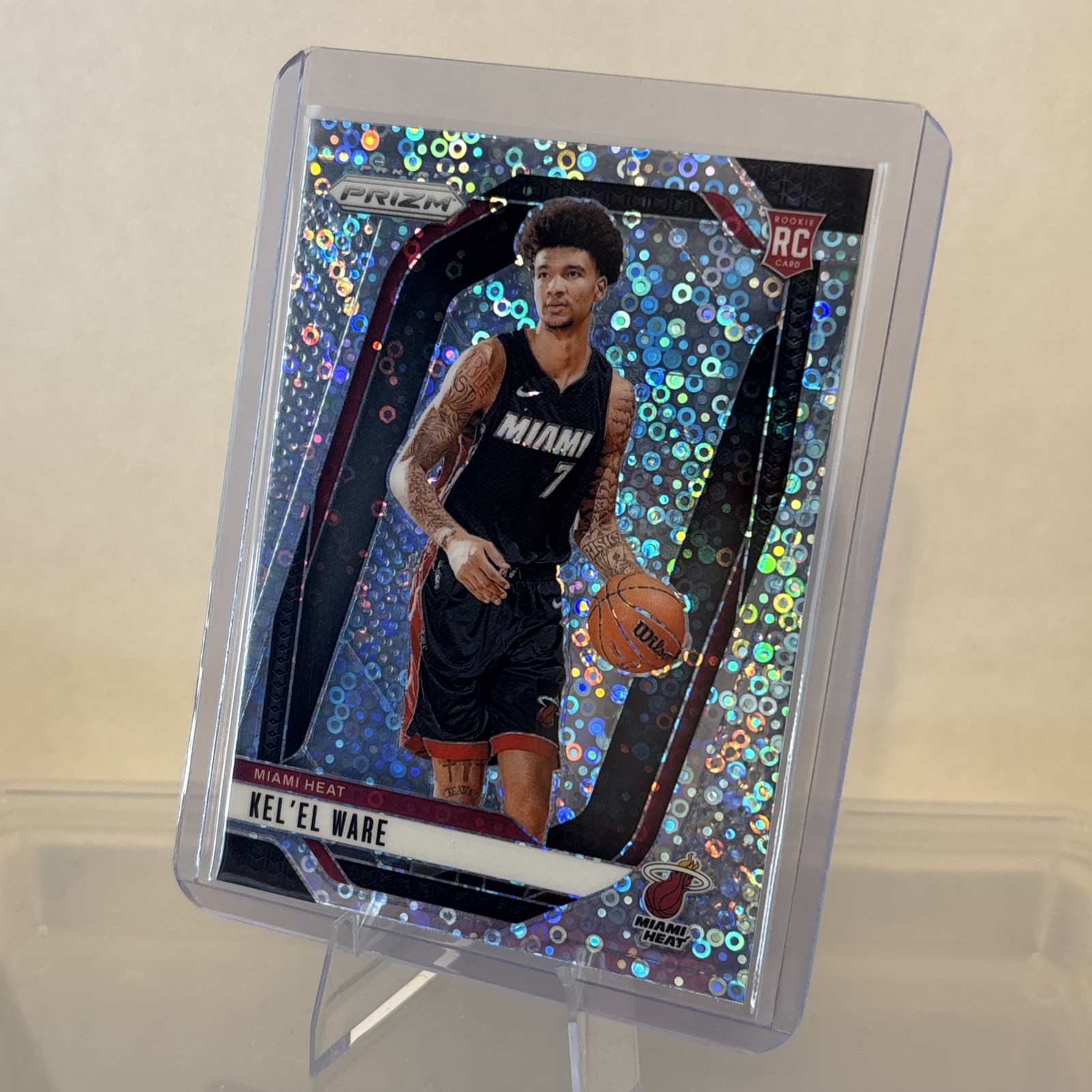 2024-25 Panini Prizm Kel'el Ware #248 Fast Break Prizm (RC) Miami Heat
