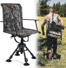 KEMIMOTO Hunting Blind Chair 360 Degree Silent Swivel, 300 Lbs Height Adjustable