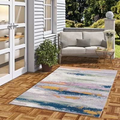 In- und Outdoor Teppich Malibu Petrol Mix