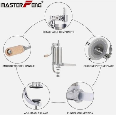 MASTER FENG Sausage Stuffer Stainless Steel Sausage Maker 2.5lbs  Vertical