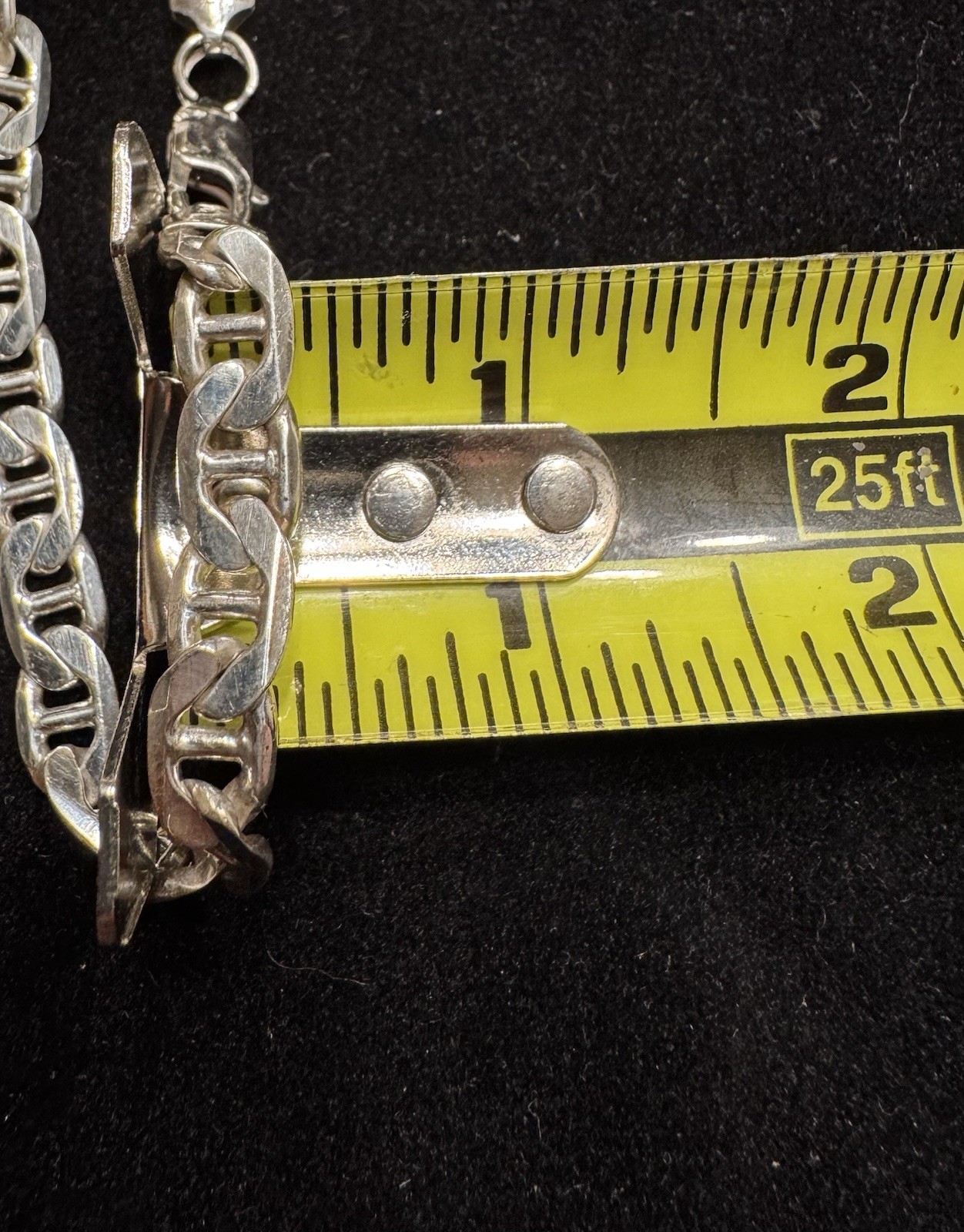9” Solid, Sterling Silver Mariner Link Bracelet - image 3