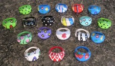 19 Resin Kids Rings Different Colours, Patterns Party Gifts/Christmas/Birthdays