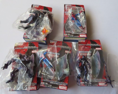 Spider Man Marvel Rare FIGURES Kaiyodo Vignette ultimate Japanese set of 5 - Picture 2 of 12