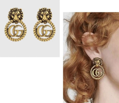 【GUCCI★グッチ】DOUBLE G EARRINGS Gucci Double G Earrings With Black Crystals | eBay