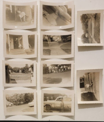 10 black and white photographs probably taken in Des Moines Iowa around 1955