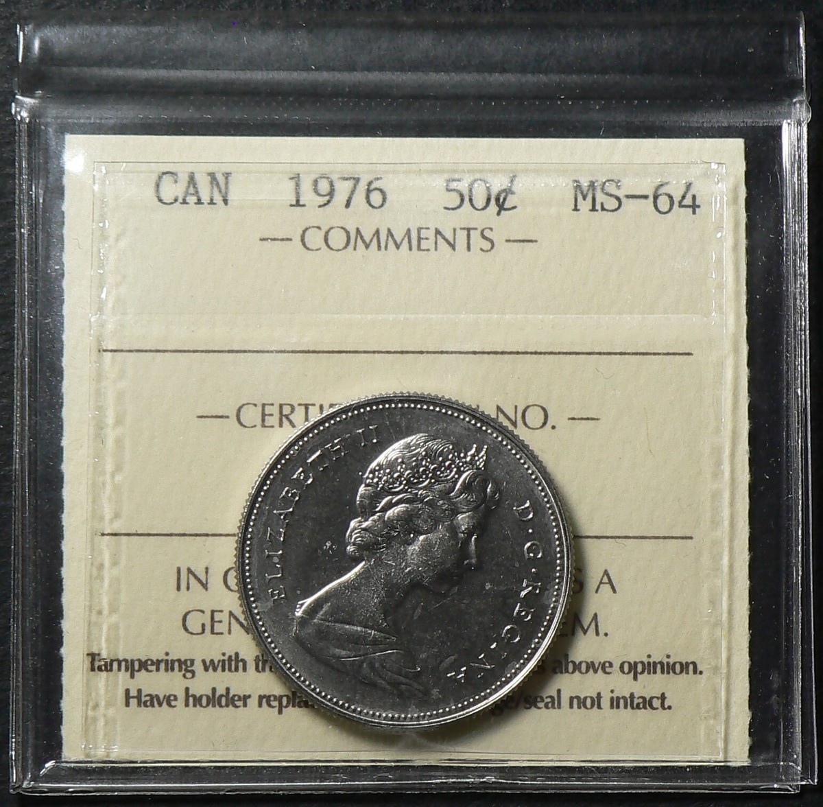 1976 Canada 50 Cents ICCS MS64 #24499 | eBay