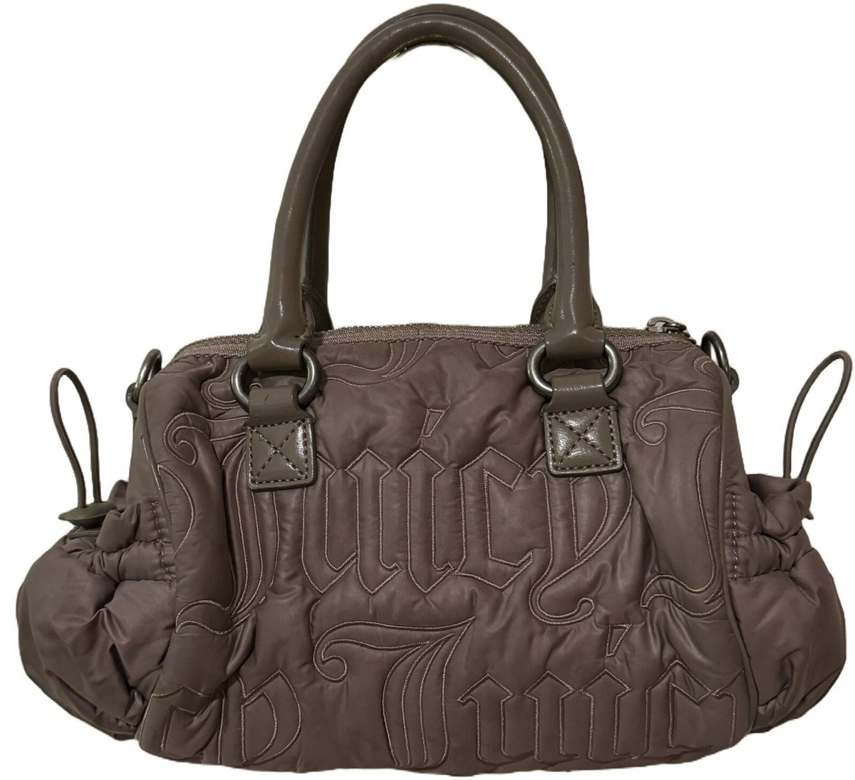 JUICY COUTURE スタッズ ハンドバッグ ブラック レザー y2k Juicy Couture Genuine 100% Leather Black Shoulder Bag Purse