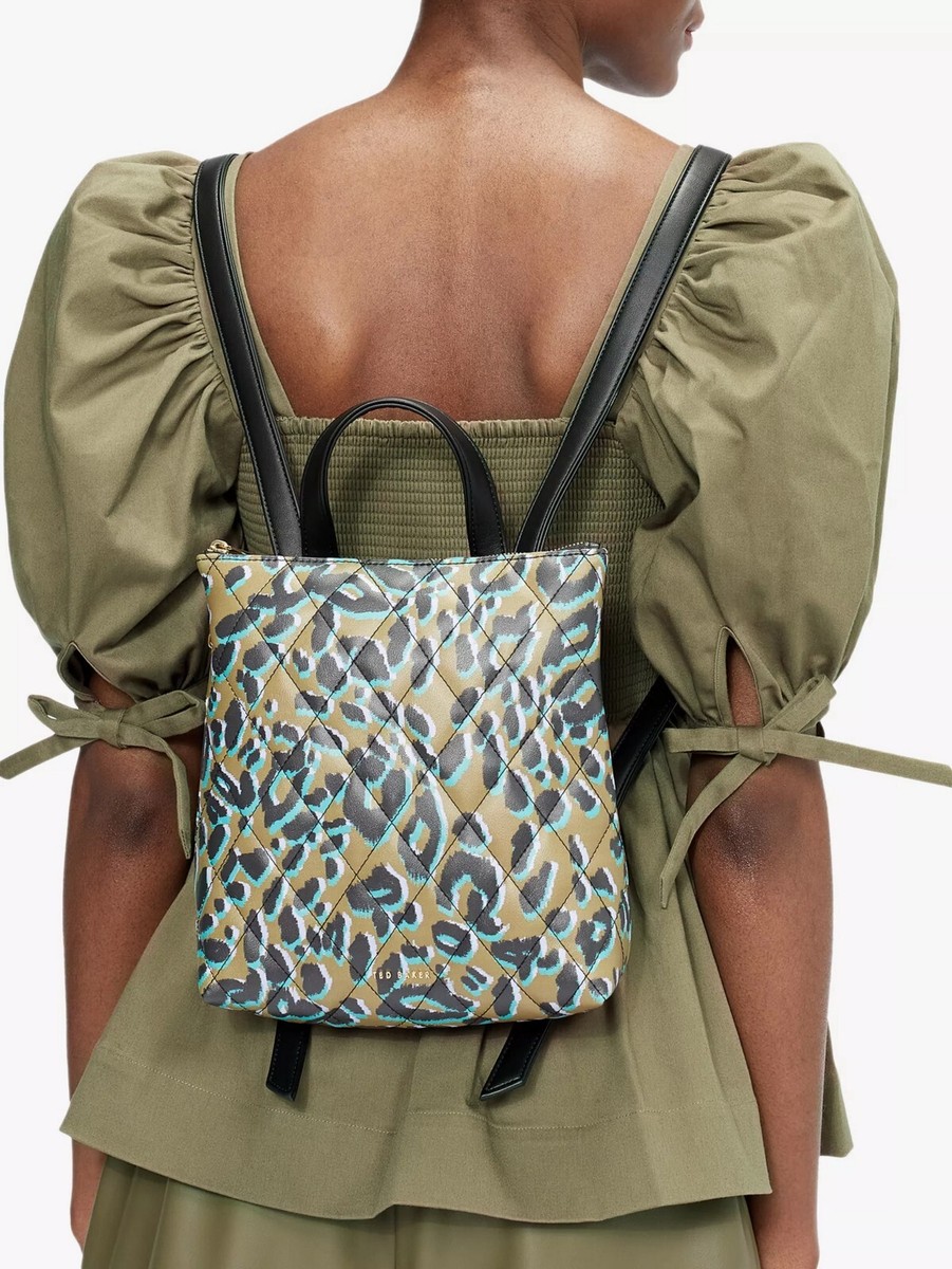 NWT Ted Baker Leopard Quilted Backpack, Stylish & Trendy Bag for Everyday Use NWT Ted Baker Quiltoe Leopard Quilted Backpack - Vacation  main image 2