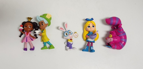 Lot of 5 Disney Jr Alice Wonderland Bakery Figures Cake Cupcake Toppers
