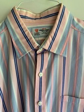 Men s Vintage 100 cotton Turnbull Asser bespoke shirt men pink stripe England