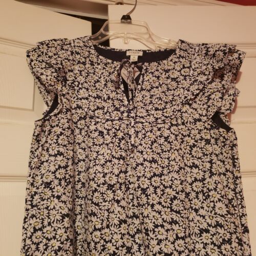 J. Crew Women's Short-Sleeve Dress, Navy/White Floral Print, Size 0 NEW - Picture 2 of 7